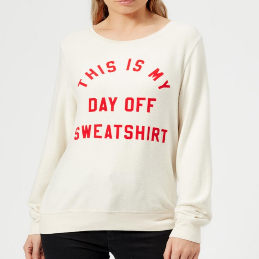 Wildfox This Is My Day Off Sweatshirt Baggy Jumper - Picture 2 of 8